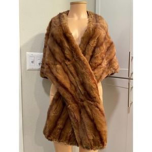 Vintage 40/50s Muskrat Fur Stole Capelet